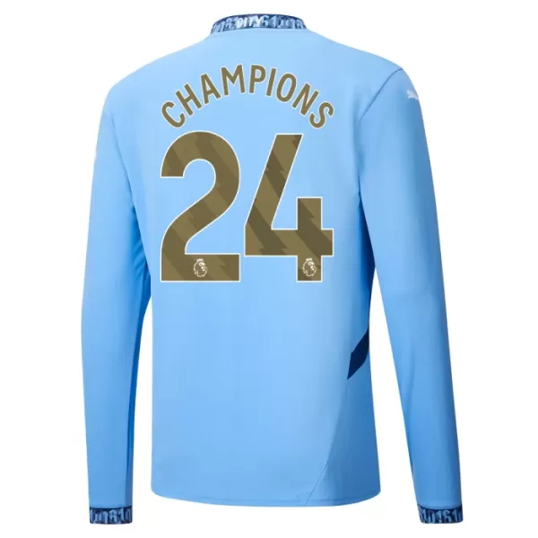 Manchester City Champions 24 Fotbollströja Hemma 2024/25 Långärmad