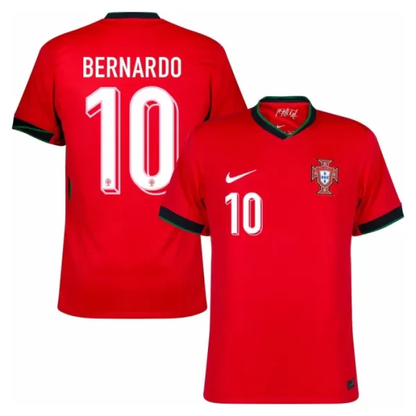 Portugal Bernardo 10 Fotbollströja Hemma EM 2024