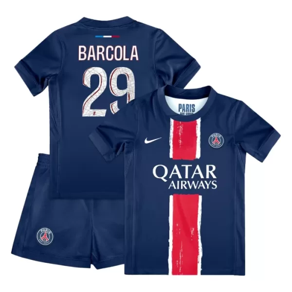 Paris Saint-Germain Bradley Barcola 29 Fotbollströja Barn Hemma 2024/25