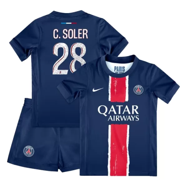 Paris Saint-Germain Carlos Soler 28 Fotbollströja Barn Hemma 2024/25