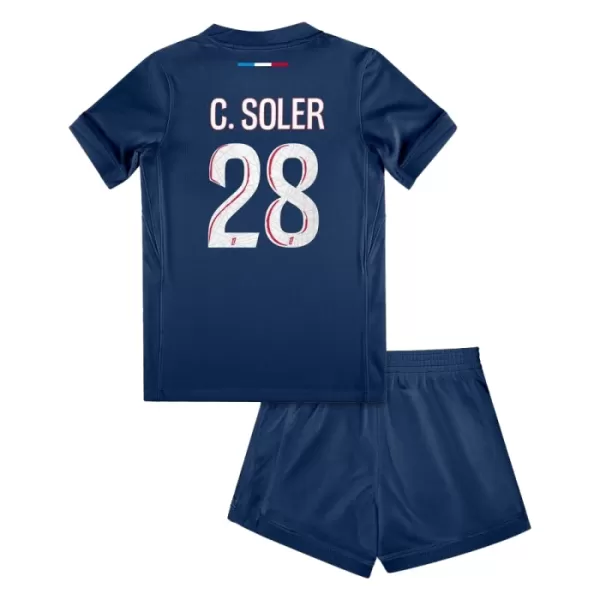 Paris Saint-Germain Carlos Soler 28 Fotbollströja Barn Hemma 2024/25