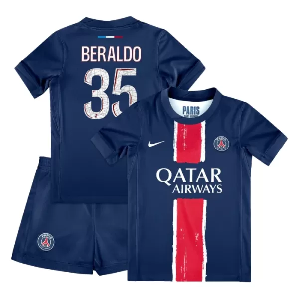 Paris Saint-Germain Lucas Beraldo 35 Fotbollströja Barn Hemma 2024/25