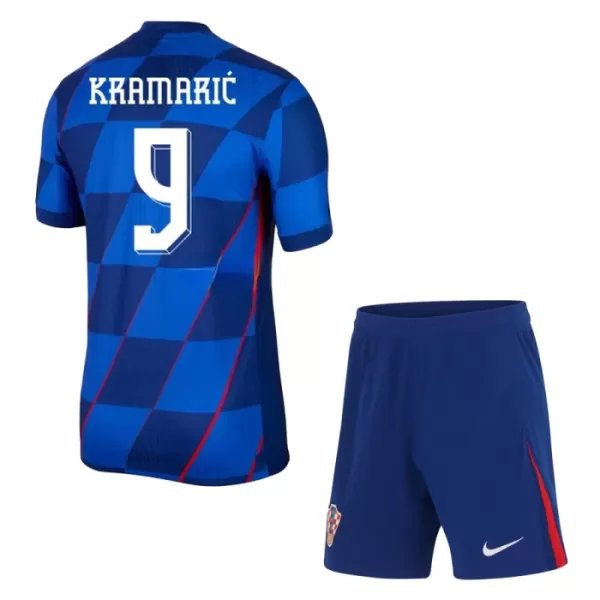 Kroatien Kramaric 9 Fotbollströja Barn Borta EM 2024