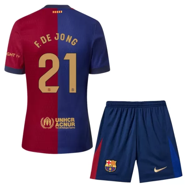 FC Barcelona Frenkie de Jong 21 Fotbollströja Barn Hemma 2024/25