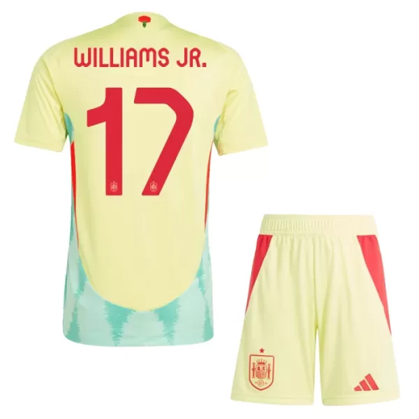 Spanien Williams JR 17 Fotbollströja Barn Borta EM 2024