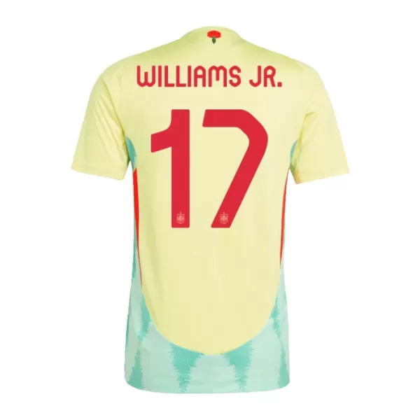 Spanien Williams JR 17 Fotbollströja Barn Borta EM 2024