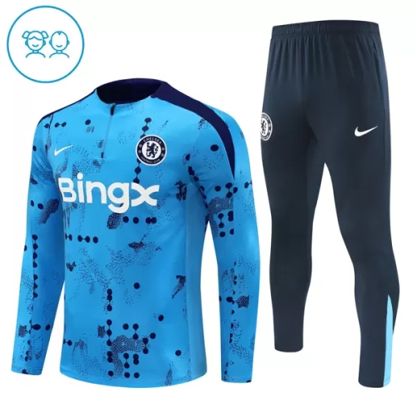 Chelsea Träningströjasats Quarter-Zip Barn 2024/25 Blå