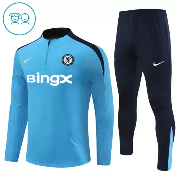 Chelsea Träningströjasats Quarter-Zip Barn 2024/25 Blå