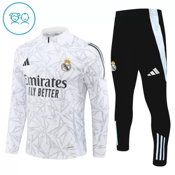 Real Madrid Träningströjasats Quarter-Zip Barn 2024/25 Vit