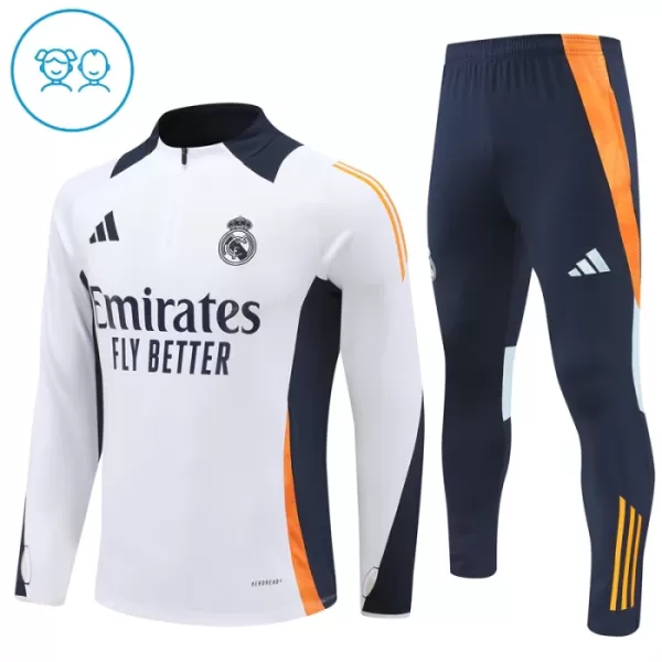 Real Madrid Träningströjasats Quarter-Zip Barn 2024/25 Vit