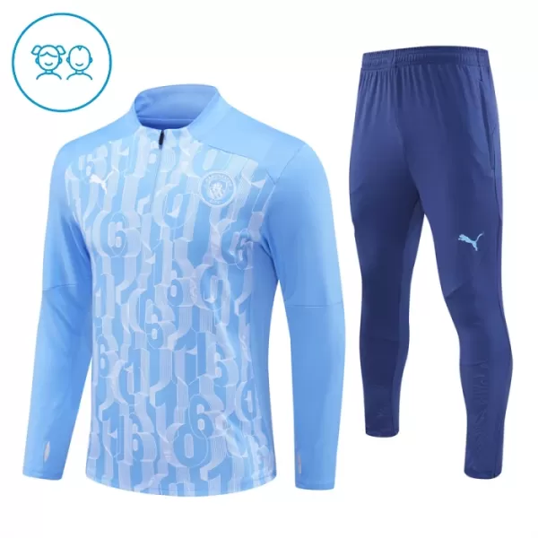 Manchester City Träningströjasats Quarter-Zip Barn 2024/25 Blå