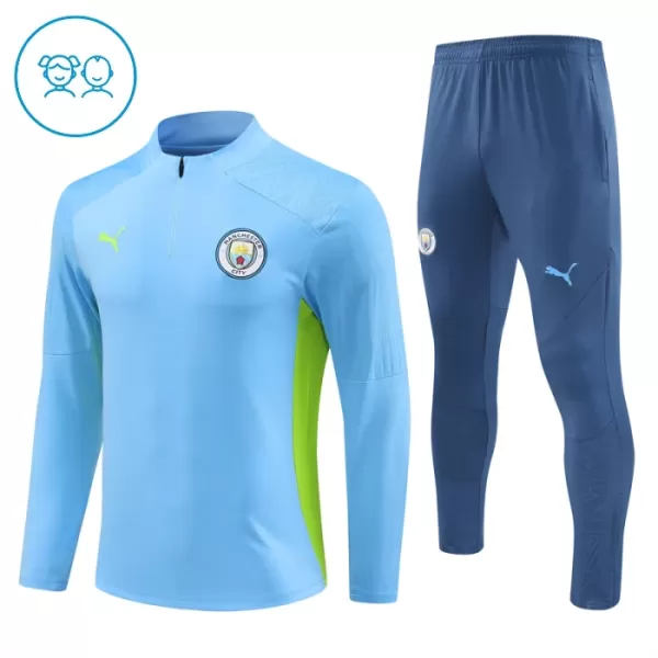 Manchester City Träningströjasats Quarter-Zip Barn 2024/25 Blå