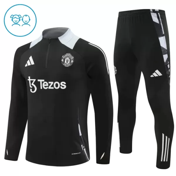 Manchester United Träningströjasats Quarter-Zip Barn 2024/25 Svart