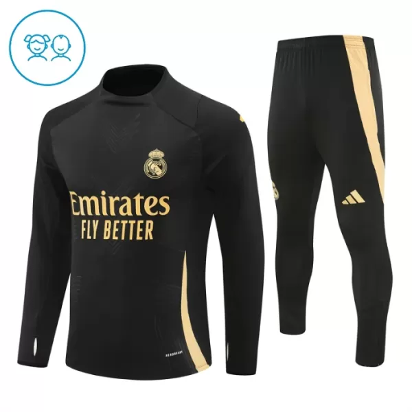 Real Madrid Träningströjasats Quarter-Zip Barn 2024/25 Svart