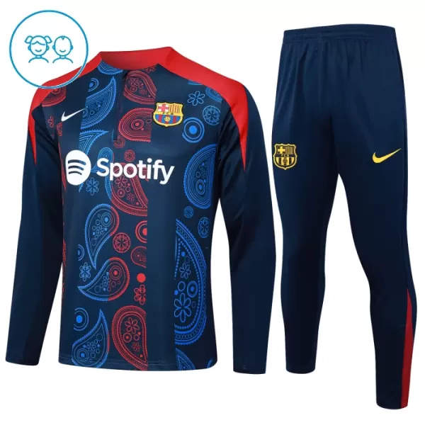 Barcelona Träningströjasats Quarter-Zip Barn 2024/25 Navy