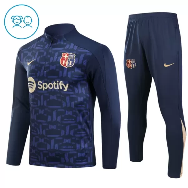 Barcelona Träningströjasats Quarter-Zip Barn 2024/25 Navy