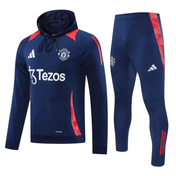 Manchester United Hoodie Träningströjasats 2024/25 Navy