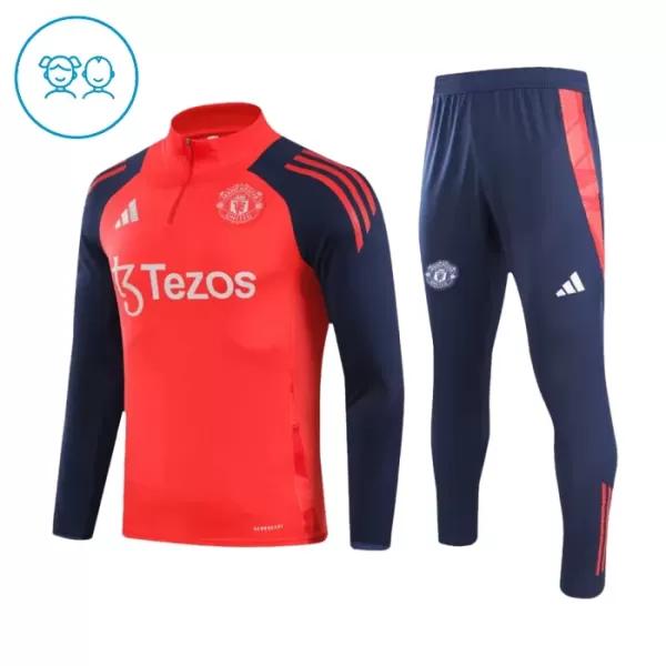 Manchester United Träningströjasats Quarter-Zip Barn 2024/25 Röd