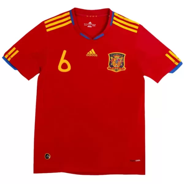 Spanien A. Iniesta 6 2010 Fotbollströja Hemma Retro